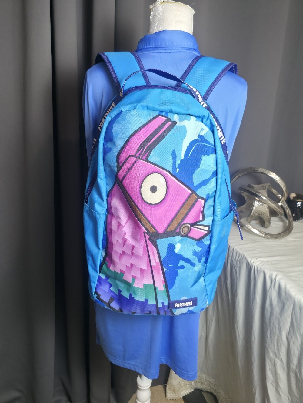 Fortnite Amplify 2.0 Backpack Kids 18 Blue Pink Loot Llama Gaming School Bag